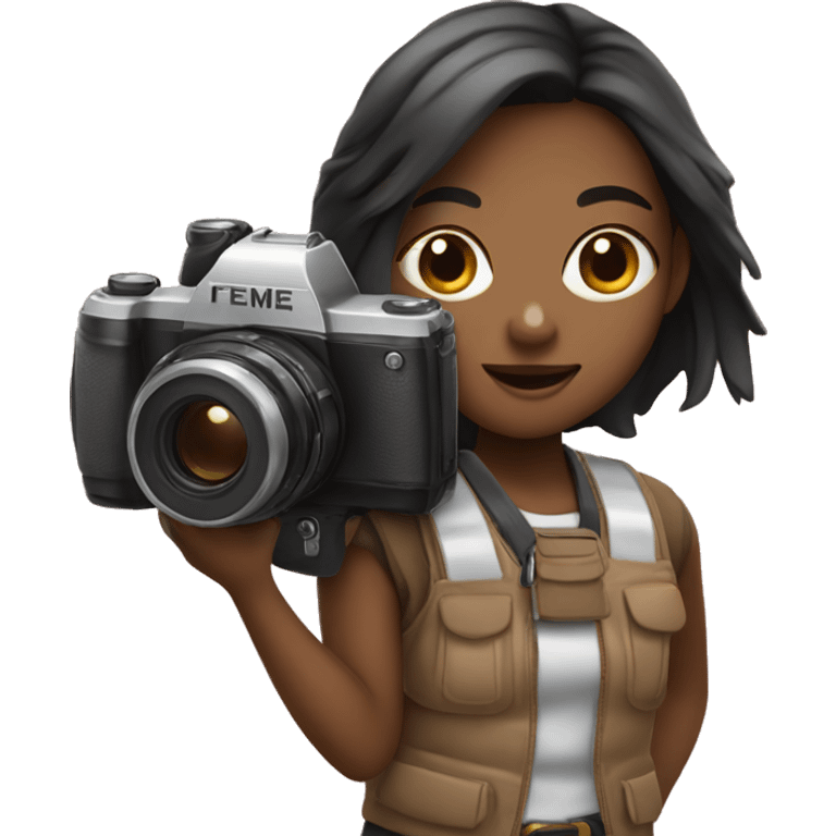 cute girl with camera in her hand  emoji