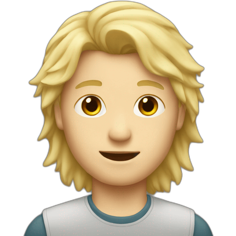 blonde boy with mullet emoji