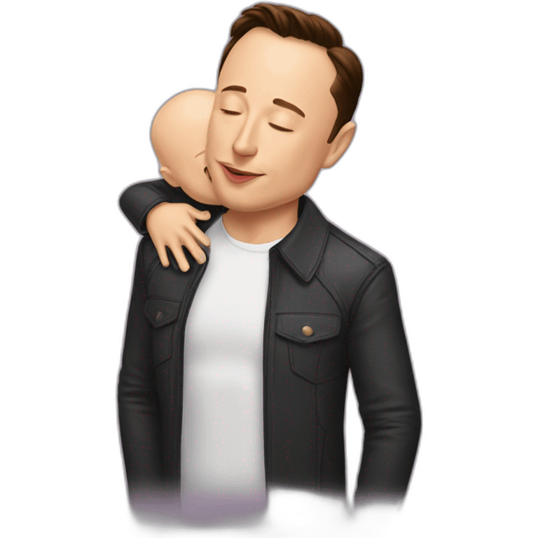 elon musk kissing jeff bezos emoji