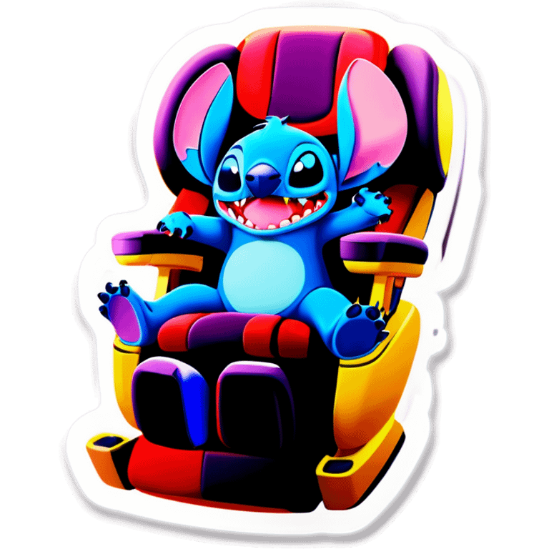 Stitch stand in a massage chair  emoji