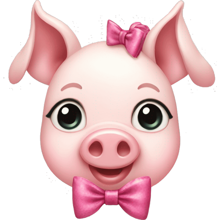 Girly pig with a bow  emoji