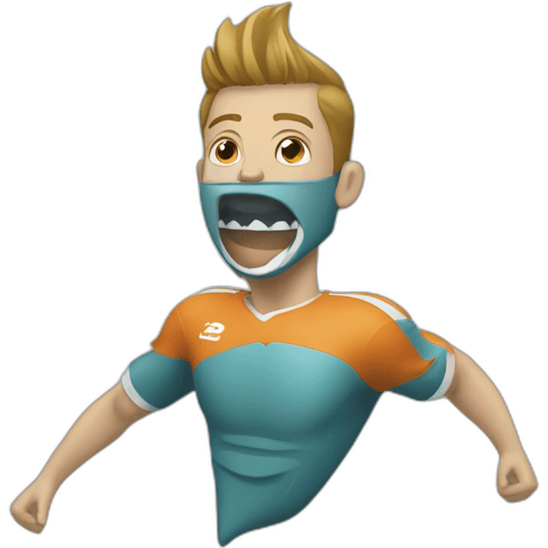 footballeur sur requin emoji