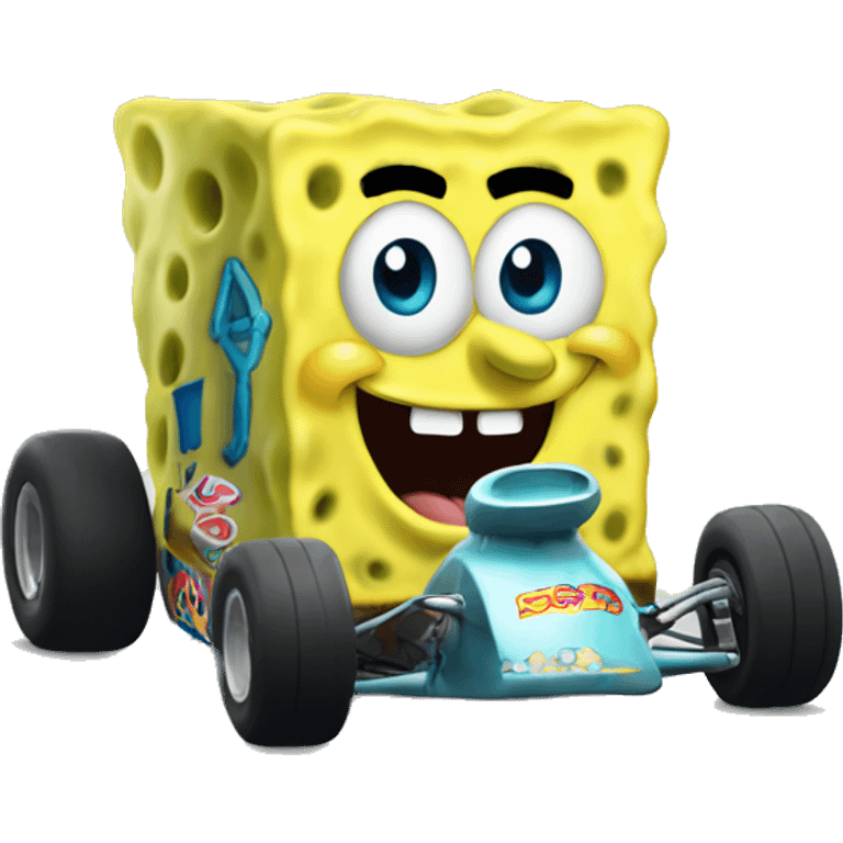 Spongebob in race car emoji