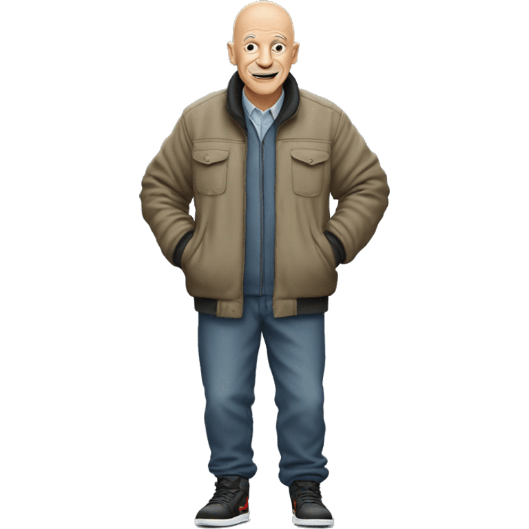 Old men(50 years old), bald, wearing Jordan 1 with a Perfect fit  emoji