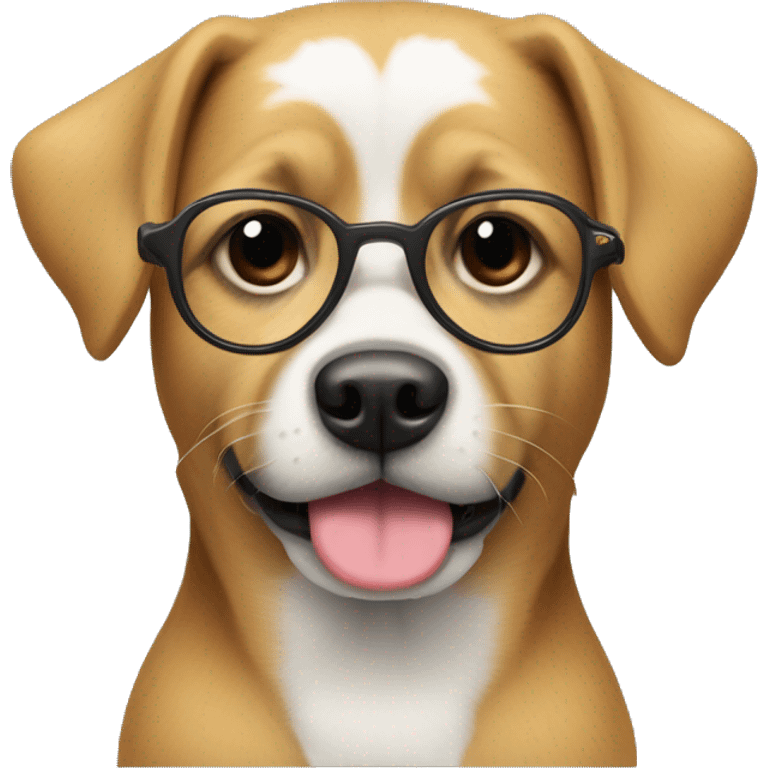 chien qui rit avec des lunette emoji