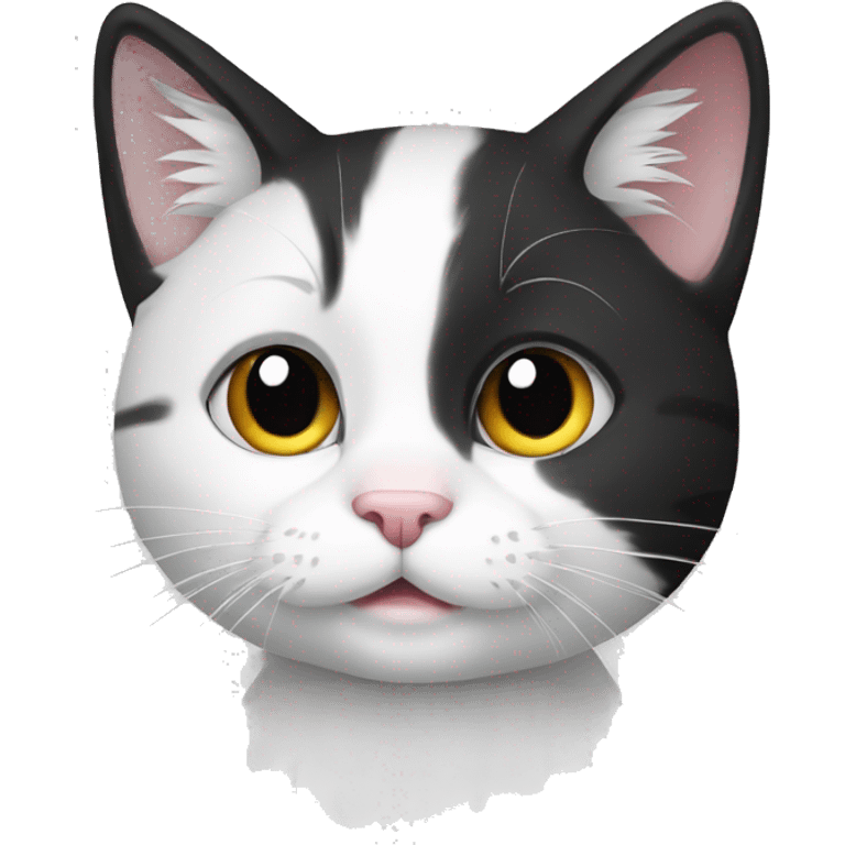 Cat black and white little  emoji