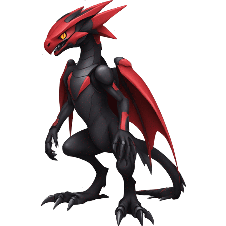  Cool Edgy Black Red Digimon-Fakemon-Raptor-Genesect-Dragon full body emoji