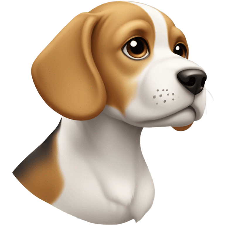 White with cream-colored patch little beagle  emoji