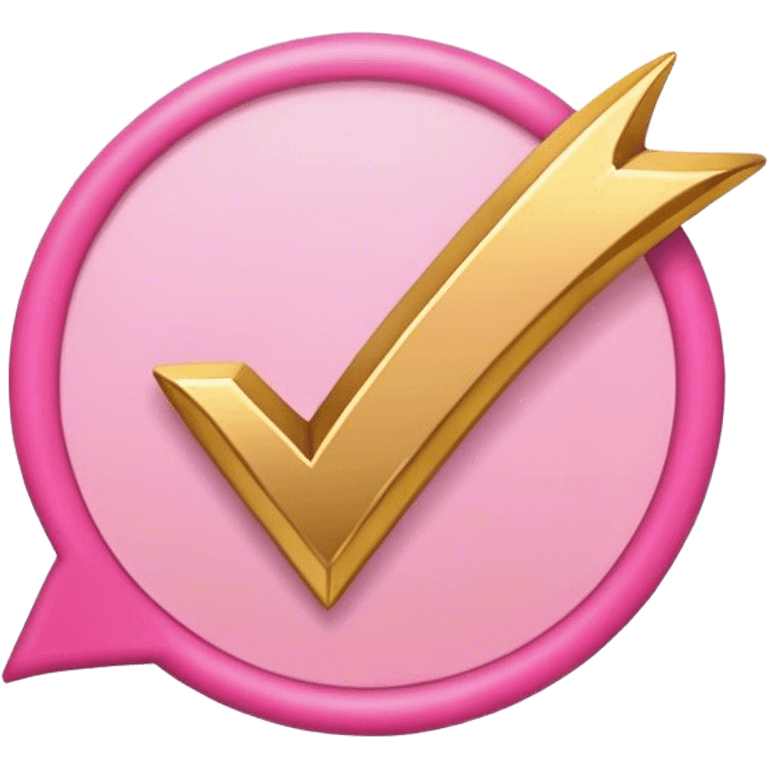 pink gold check mark icon emoji