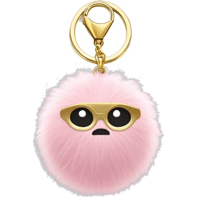 Light Pink and Gold Faceless Fur Ball Keyring emoji