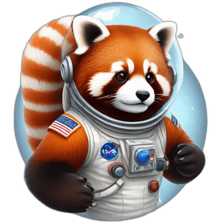 red panda astronaut emoji