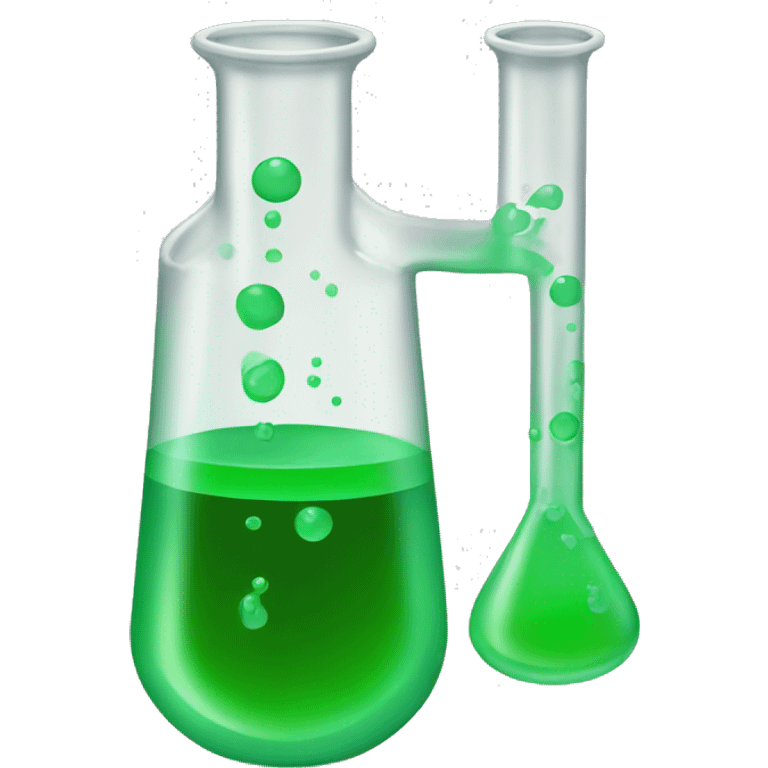 beaker with GREEN fluid without face emoji