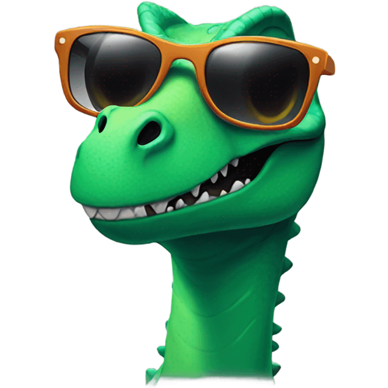 Dinosaur with sun glasés emoji