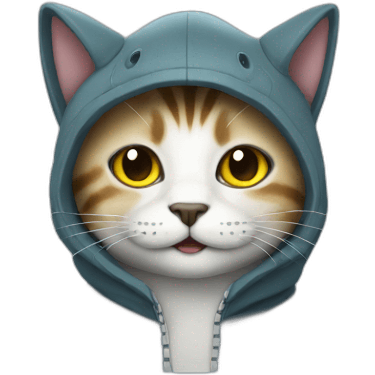 cat in shark costume emoji