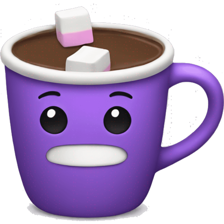 purple cup with hot chocolate and marshmallows  emoji