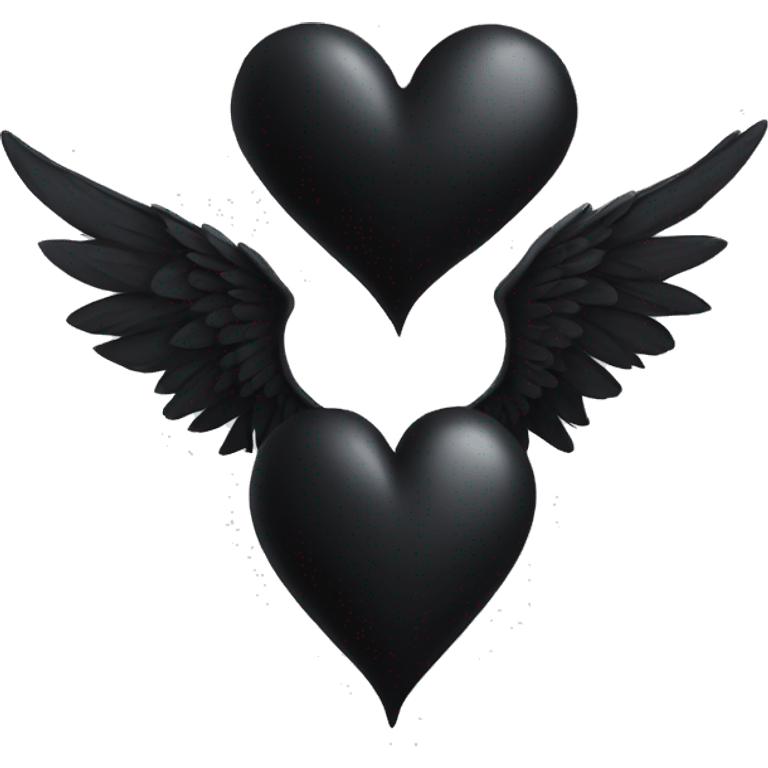 a black heart with wings emoji