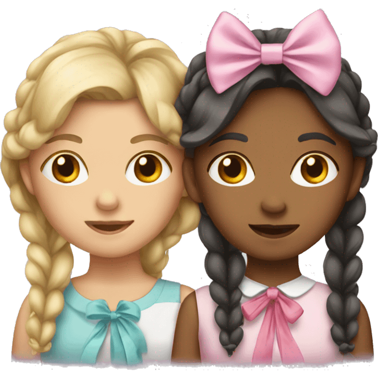 Two girls wearing bows  emoji