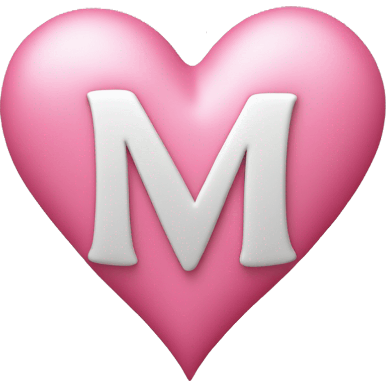 Pink heart wish initial M in it  cursive emoji