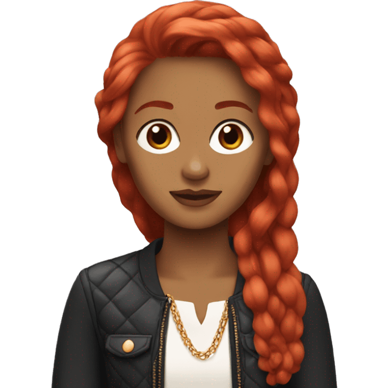 Chanel red head long hair emoji