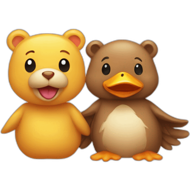 Duck and bear baby emoji