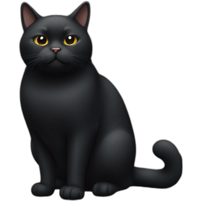 fat fat fat black cat standing emoji