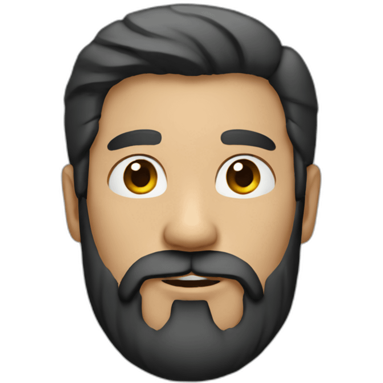 casual long black-haired man with beard emoji