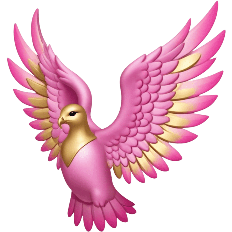 Pink gold wing spirituality emoji