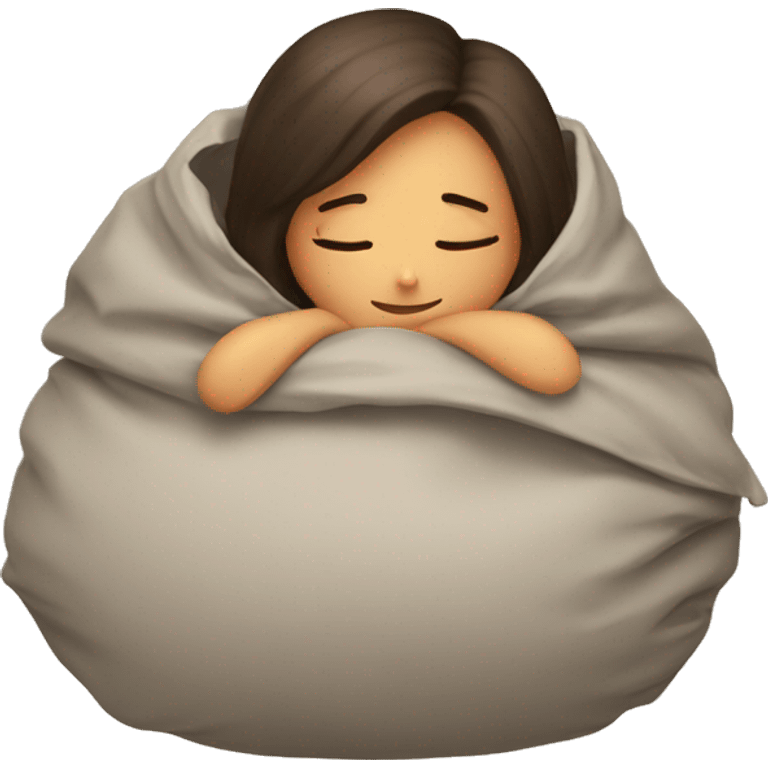 Girl sleep in big bag emoji