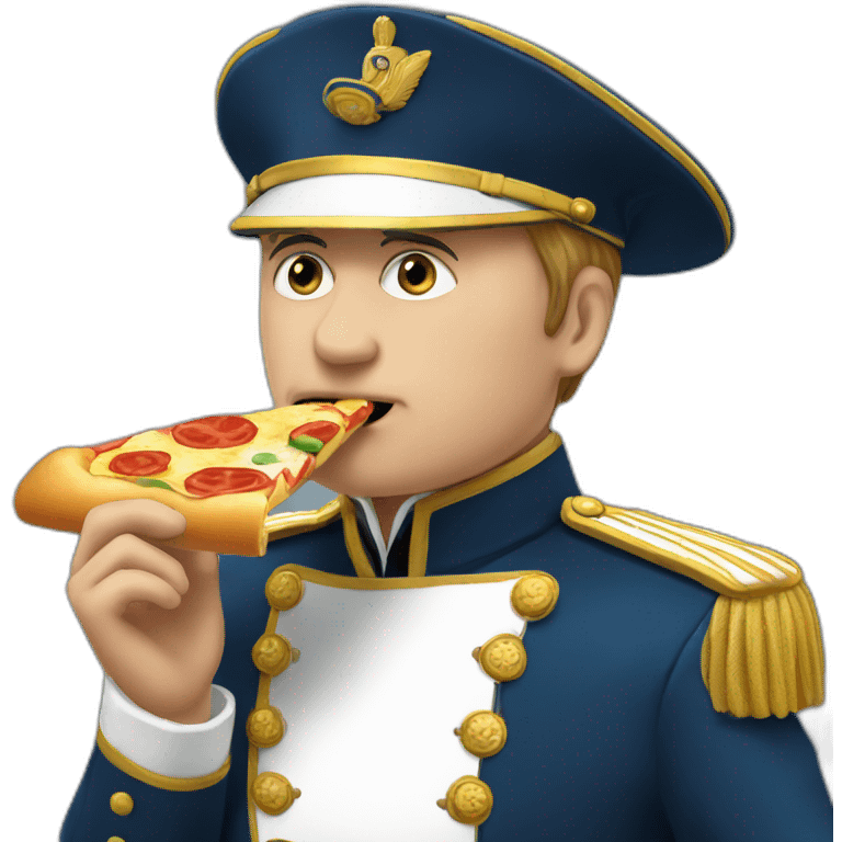 napolean in uniform eating a pizza emoji