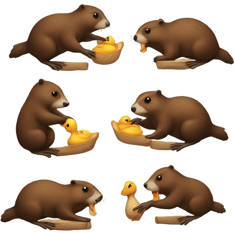 Beaver eating a duck emoji