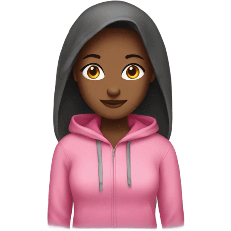 girl wearing a pink hoodie emoji