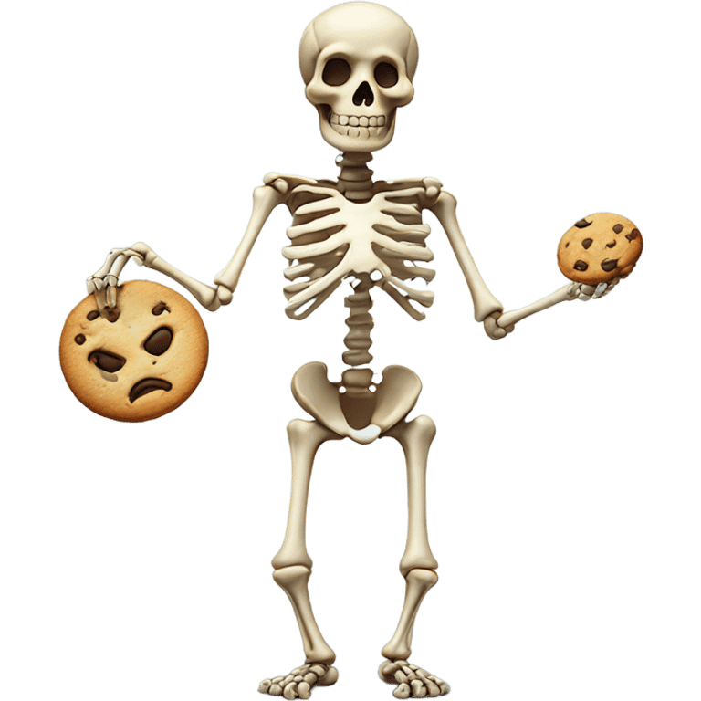 Skeleton with cookie emoji