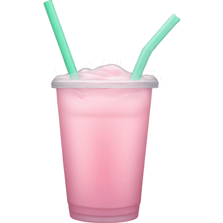 pastel pink drink with one straw emoji