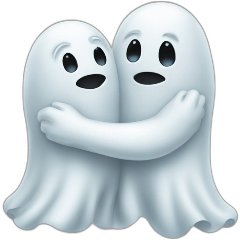 two hugging ghosts emoji