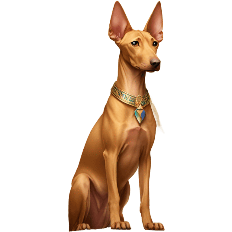 Egyptian pharaoh hound on a pyramid top emoji