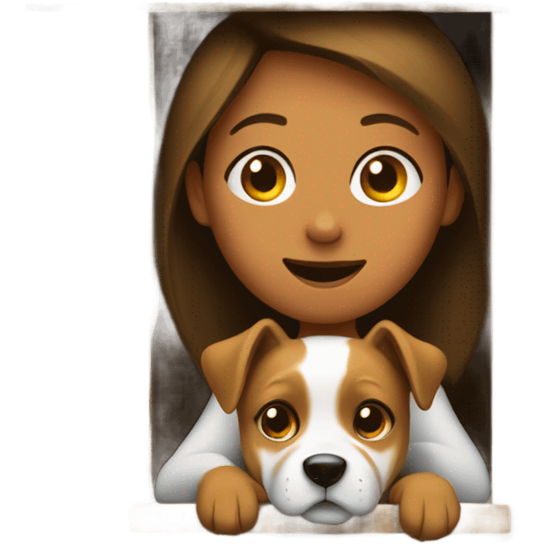 A female person in a dog house  emoji