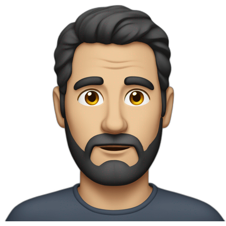 dark-haired Spanish man without beard without moustache, 50 years old emoji