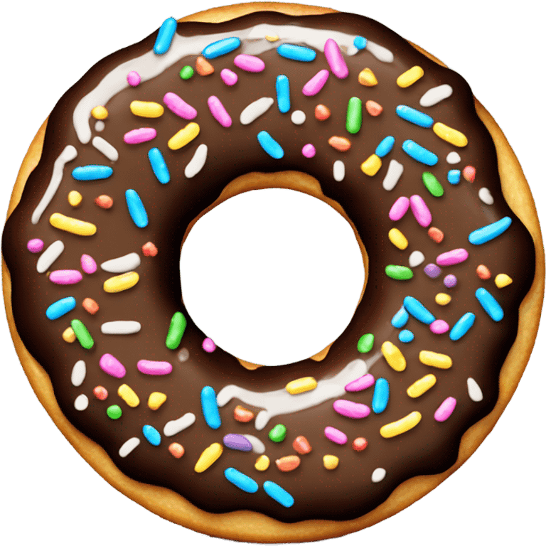 Chocolate donut with sprinkles emoji