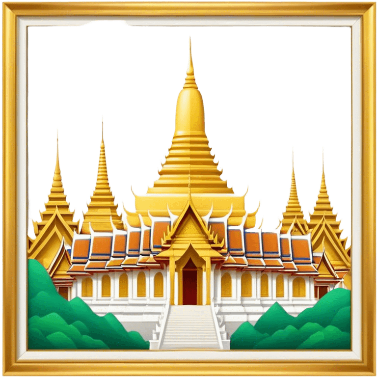 Grand Palace Bangkok Landmark Emoji – Featuring golden spires, Thai architecture, and the Emerald Buddha Temple. emoji