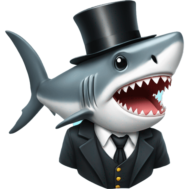 Shark with tophat emoji