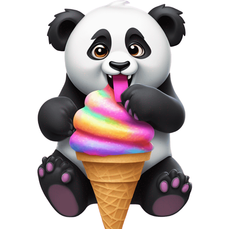 Panda eating ice cream emoji