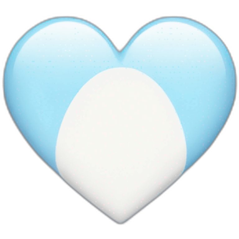 Half blue heart half white heart emoji