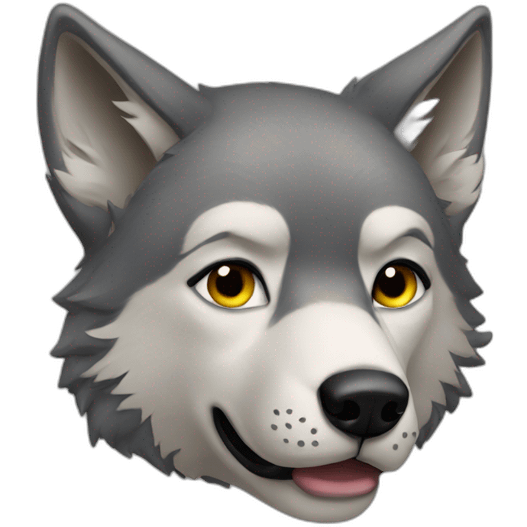 kissing wolf emoji