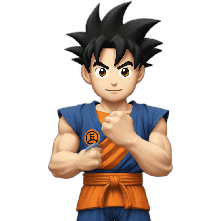 Goku con un bloque de tierra en la mano  emoji