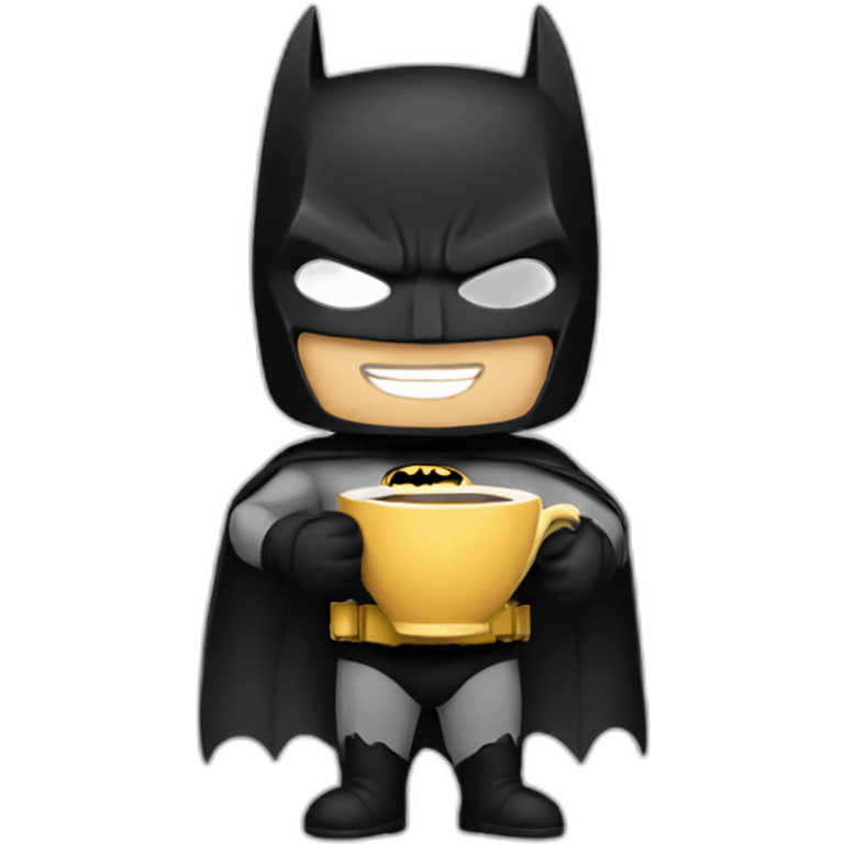 batman holding a cup of coffee emoji