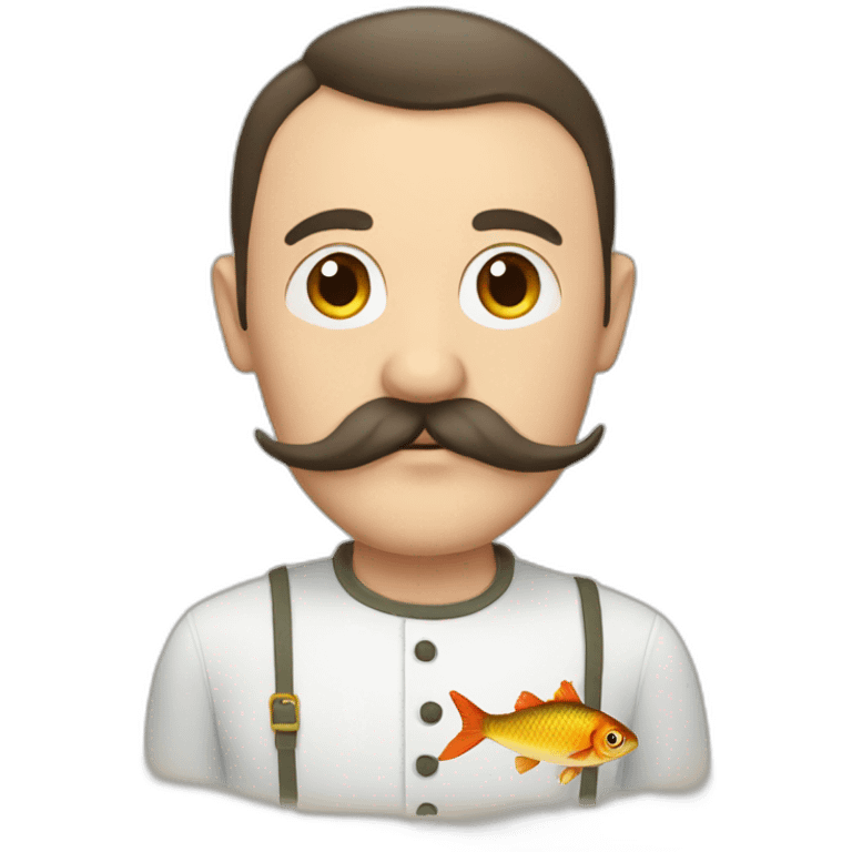 russian moustache husband with fish emoji