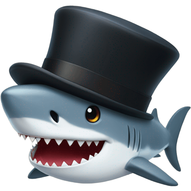 Shark with a top hat emoji