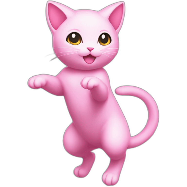 pink mew pokemon levitating emoji