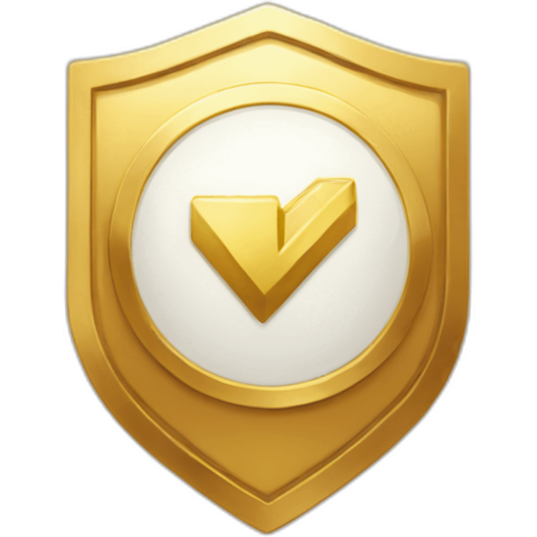 Golden verified badge with white checkmark emoji