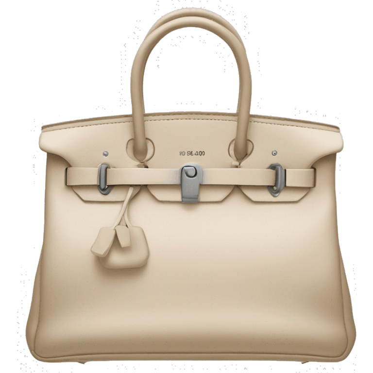 Birkin beige marfa bag with silver hardware without padlock emoji